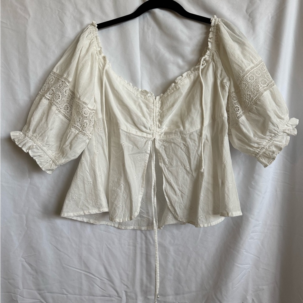 Free People Cropped Peasant Top - XL
